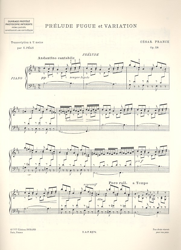 Prelude, Fuge et Variation op.18