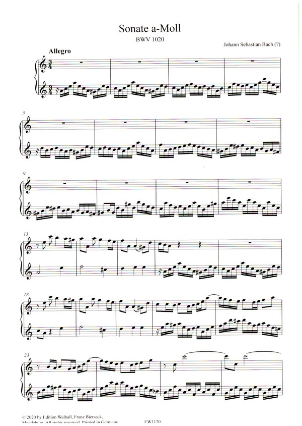 Sonate a-Moll BWV1020