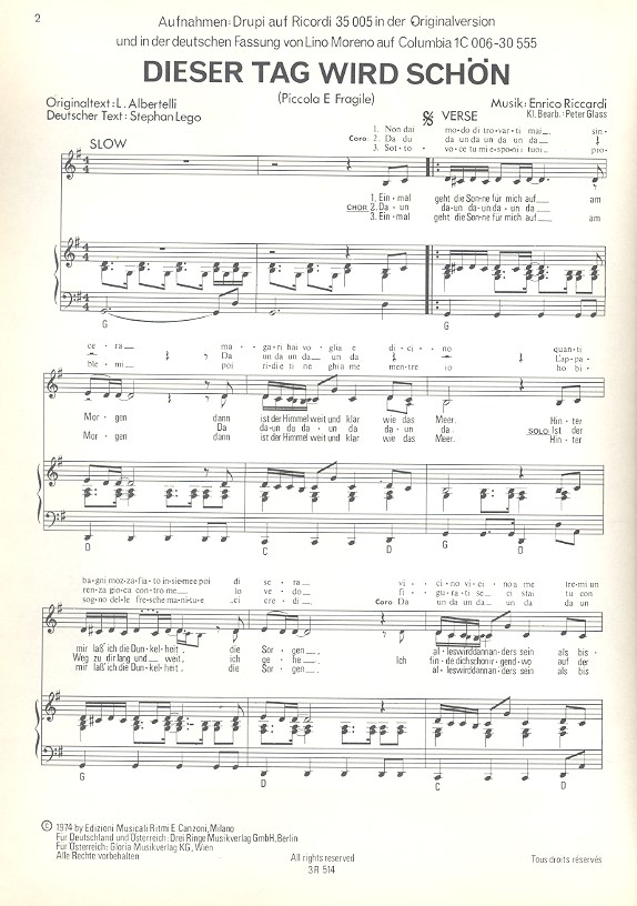 Piccola e Fragile: Einzelausgabe