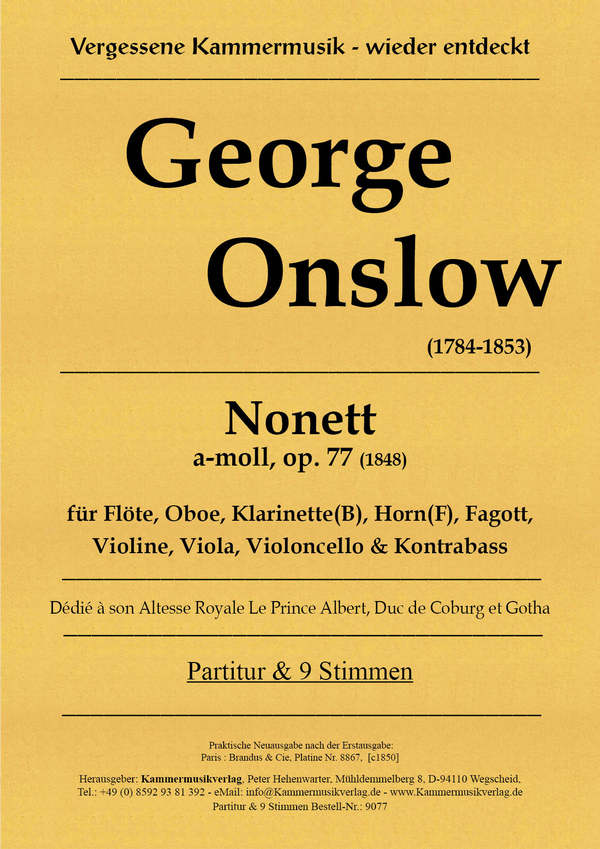 Nonett a-Moll op.77 für Flöte, Oboe,