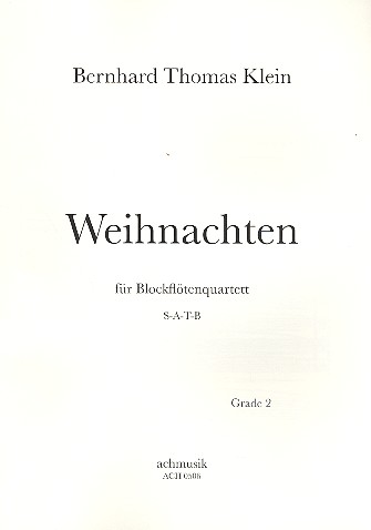 Weihnachten für 4 Blockflöten (SATB)