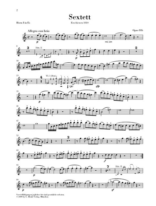 Sextett Es-Dur op.81b