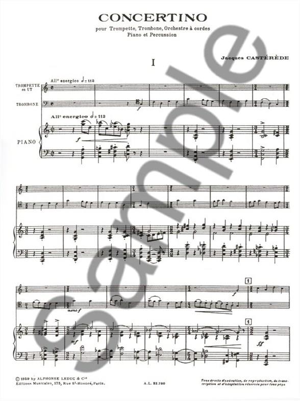Concertino pour trompette, trombone, orchestre de cordes, piano et