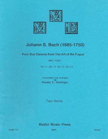 4 Duo Canons BWV1080 from The Art of the Fugue