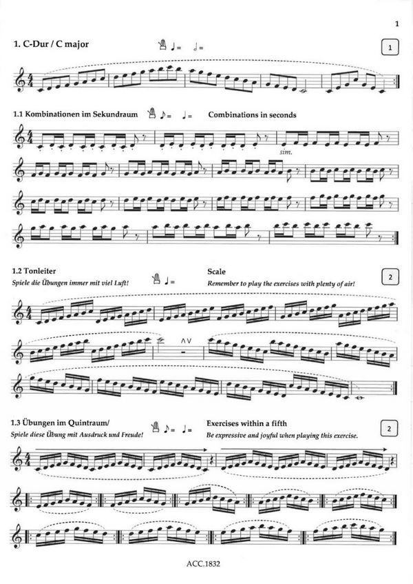 Grundlagen der Oboentechnik Band 1 - Tonleitern und Dreiklänge