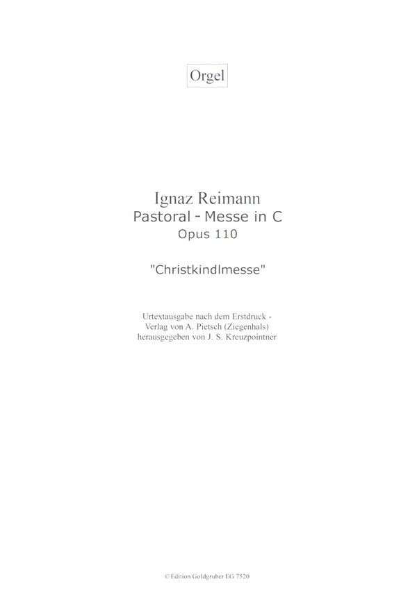 Pastoral-Messe in C op.110 'Christkindlmesse'
