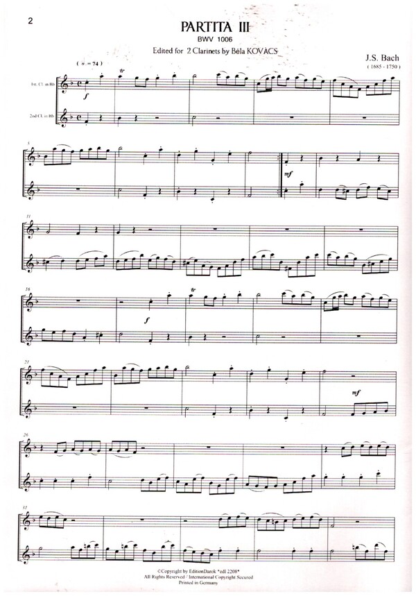 Bach for Clarinets