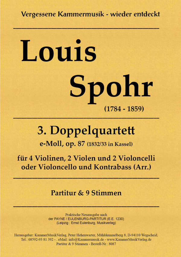 Doppelquartett e-Moll op.87 Nr.3 für