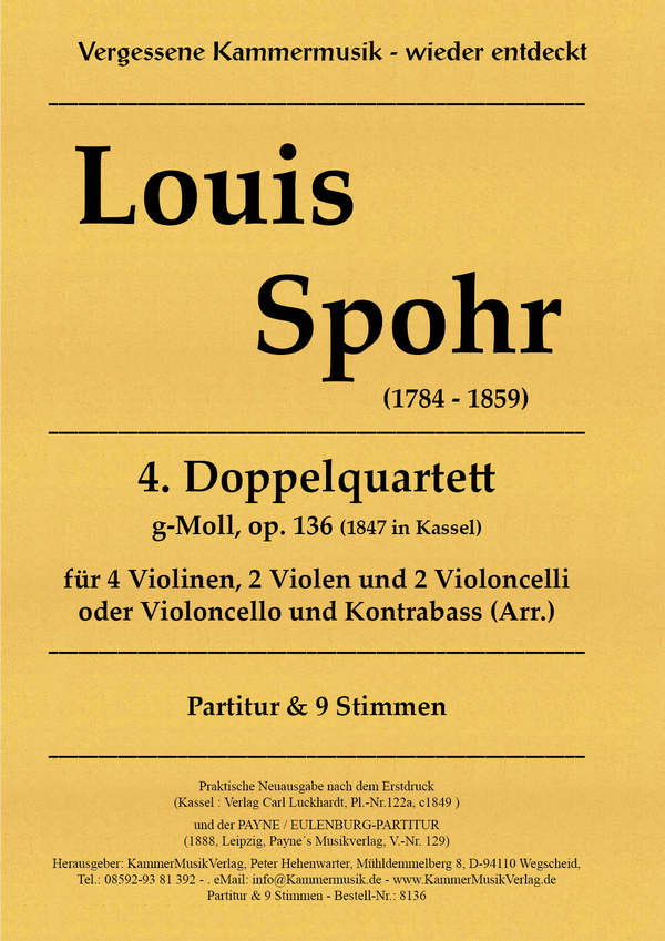 Doppelquartett g-Moll op.136 Nr.4 für