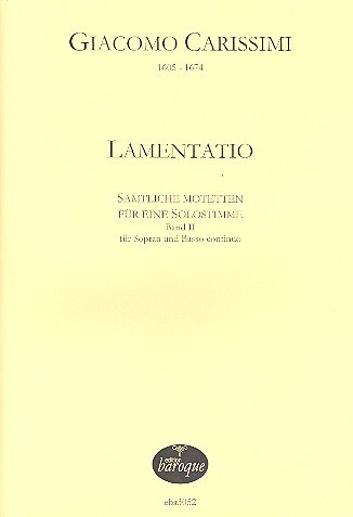 Lamentatio für Sopran und Bc