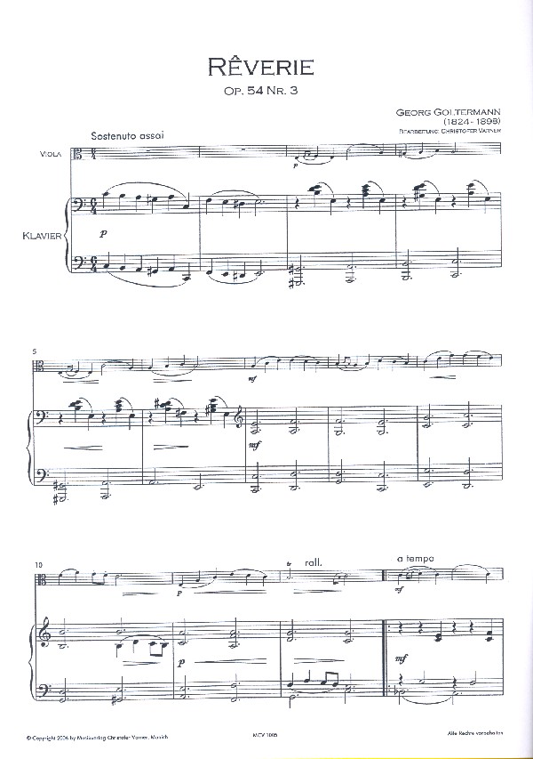 Reverie op.54,3 für Viola