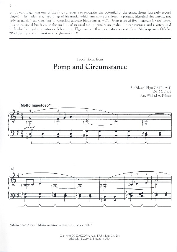 Pomp and Circumstance for piano