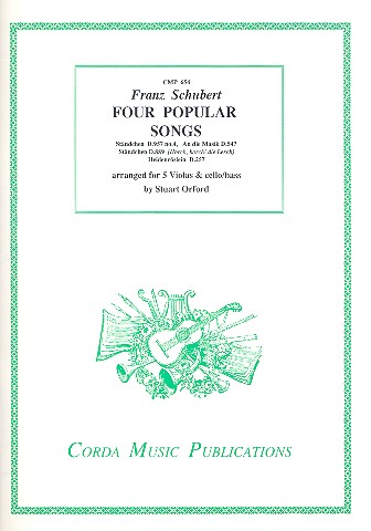 4 popular Songs for 5 violas and