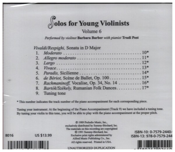 Solos for young Violinists vol.6 CD