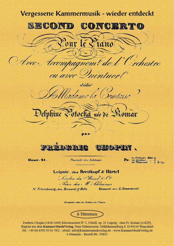 Sextett f-Moll Nr.2 op.21 für Klavier,