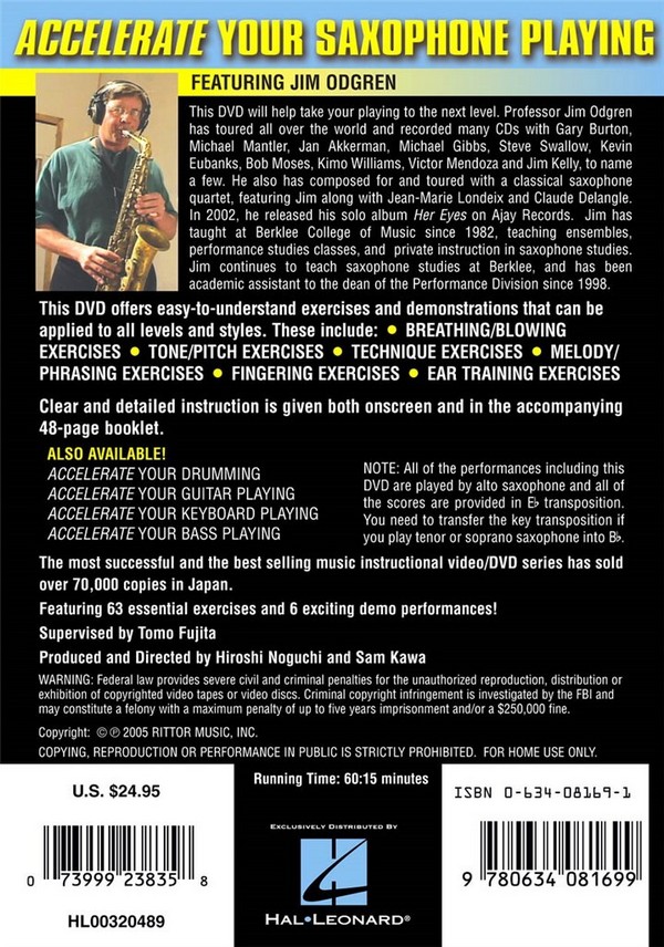 Accelerate your Saxophone Playing DVD-Video