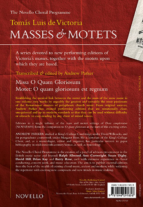 Masses and Motets for mixed chorus