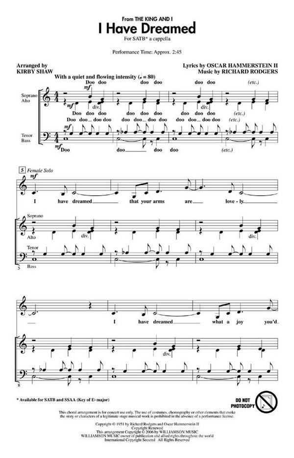 I Have Dreamed for mixed chorus (SATB)