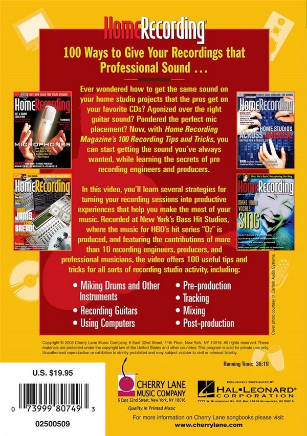 100 Recording Tips and Tricks