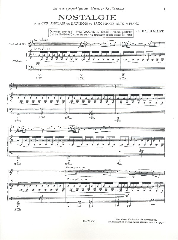 Nostalgie pour cor Anglais ou