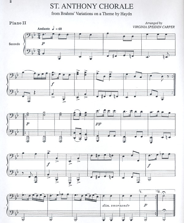 St. Anthony Chorale for 2 pianos