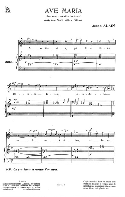 Ave Maria sur une "vocalise dorienne"