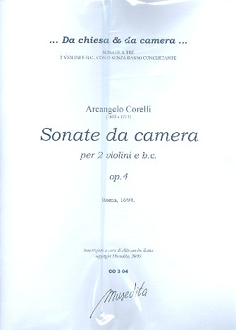 Sonate à tre op.4 per 2 violini e bc