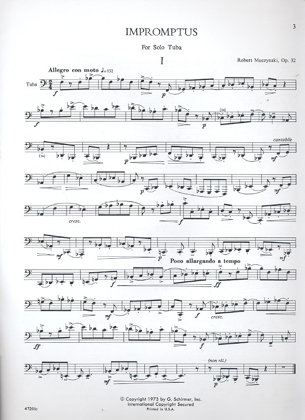 Impromptus op.32 for solo tuba