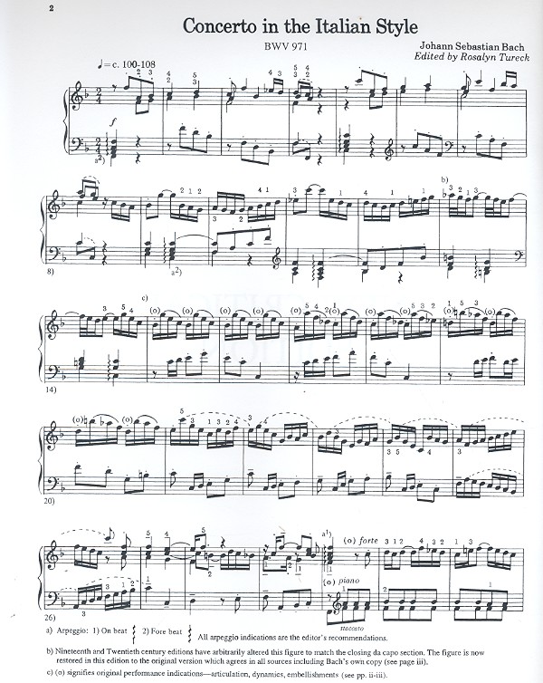 Concerto in the Italian Style BWV971