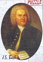 Puzzle Postkarte Portrait J.S. Bach mit Umschlag