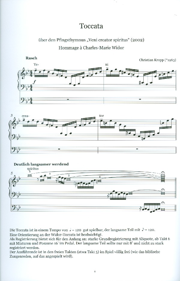 Toccata über den Pfingsthymnus Veni creator spiritus