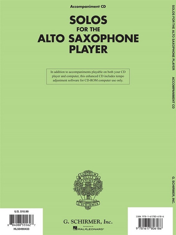 Solos for the Alto Saxophone Player Accompaniment CD
