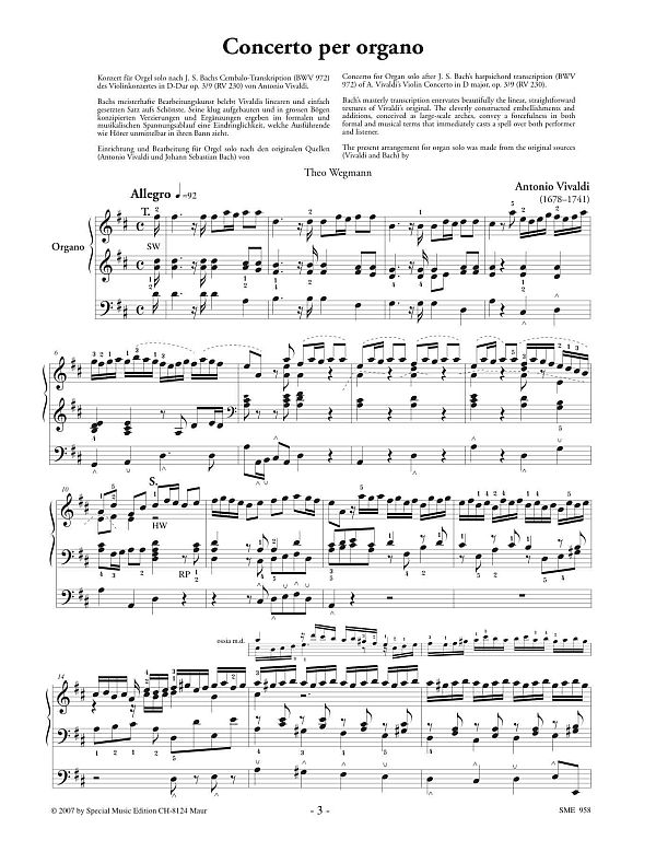 Concerto D-Dur op.3,9 RV230