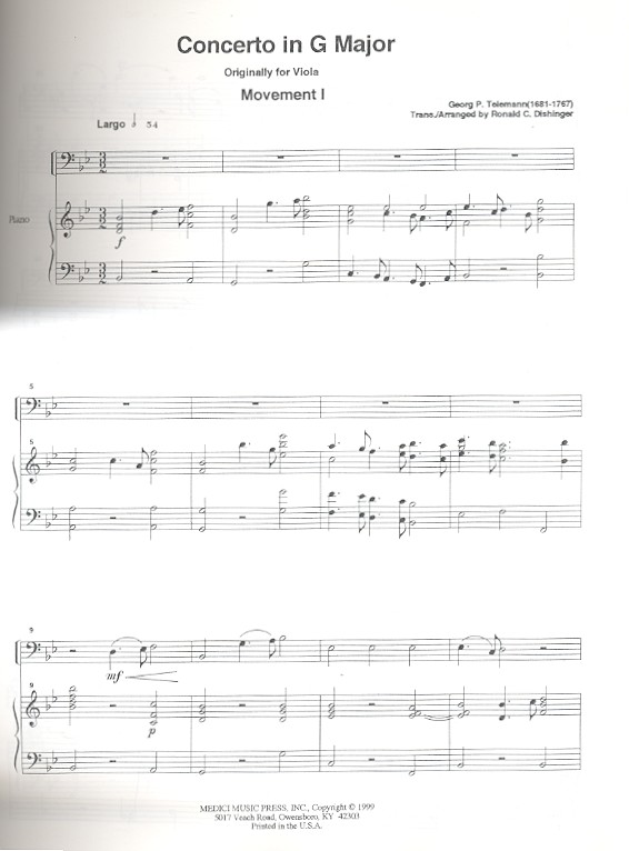 Concerto g major for viola and orchestra