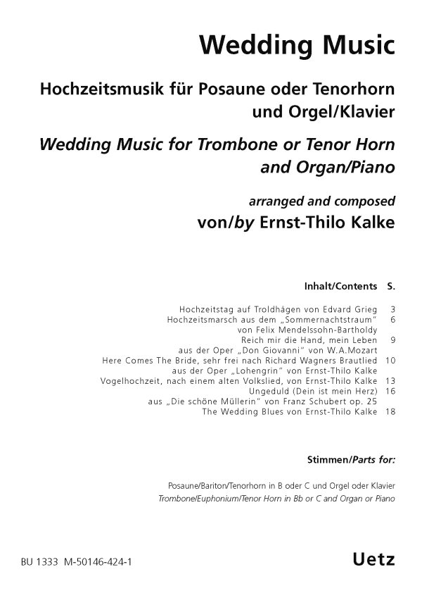 Wedding Music for trombone (euphonium,