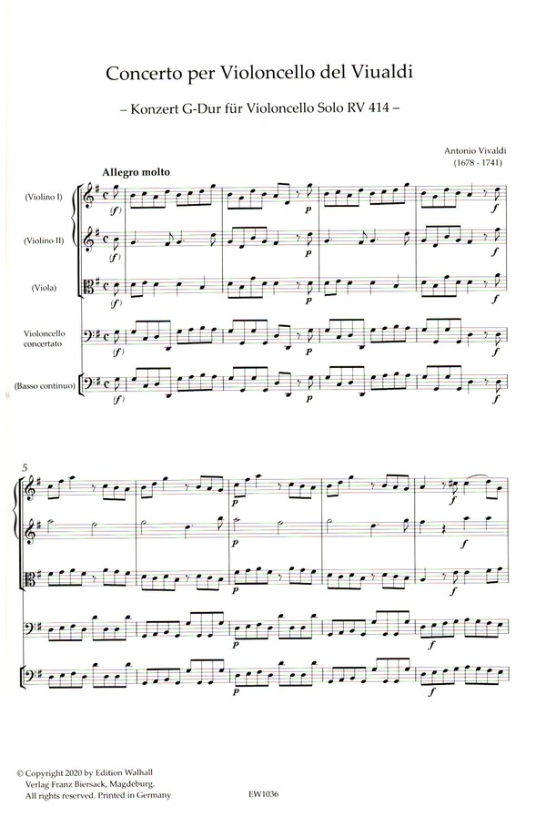 Konzert G-Dur Nr.17 RV414