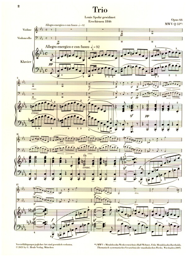 Klaviertrio c-Moll Nr.2 op.66