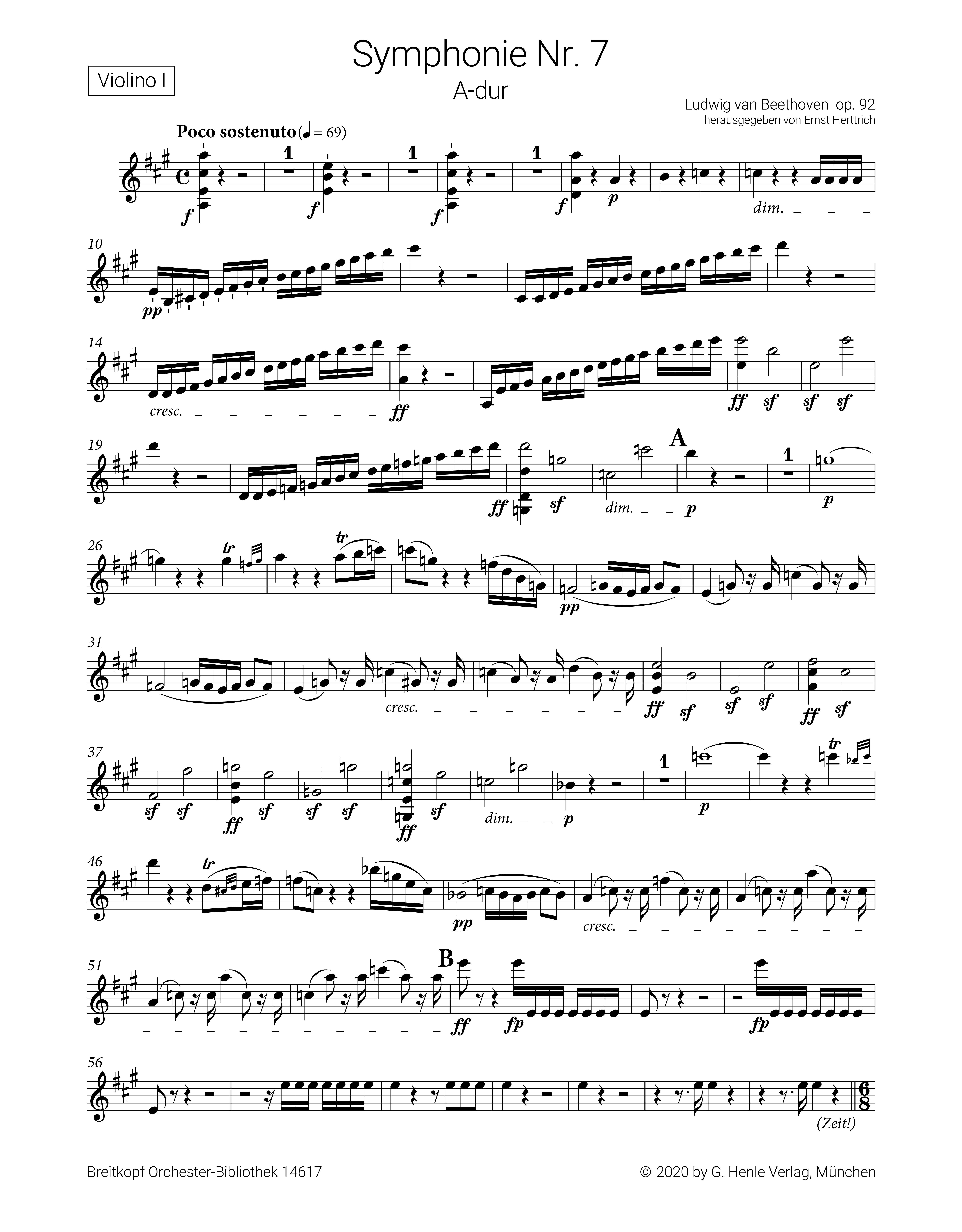 Sinfonie A-Dur Nr.7 op.92