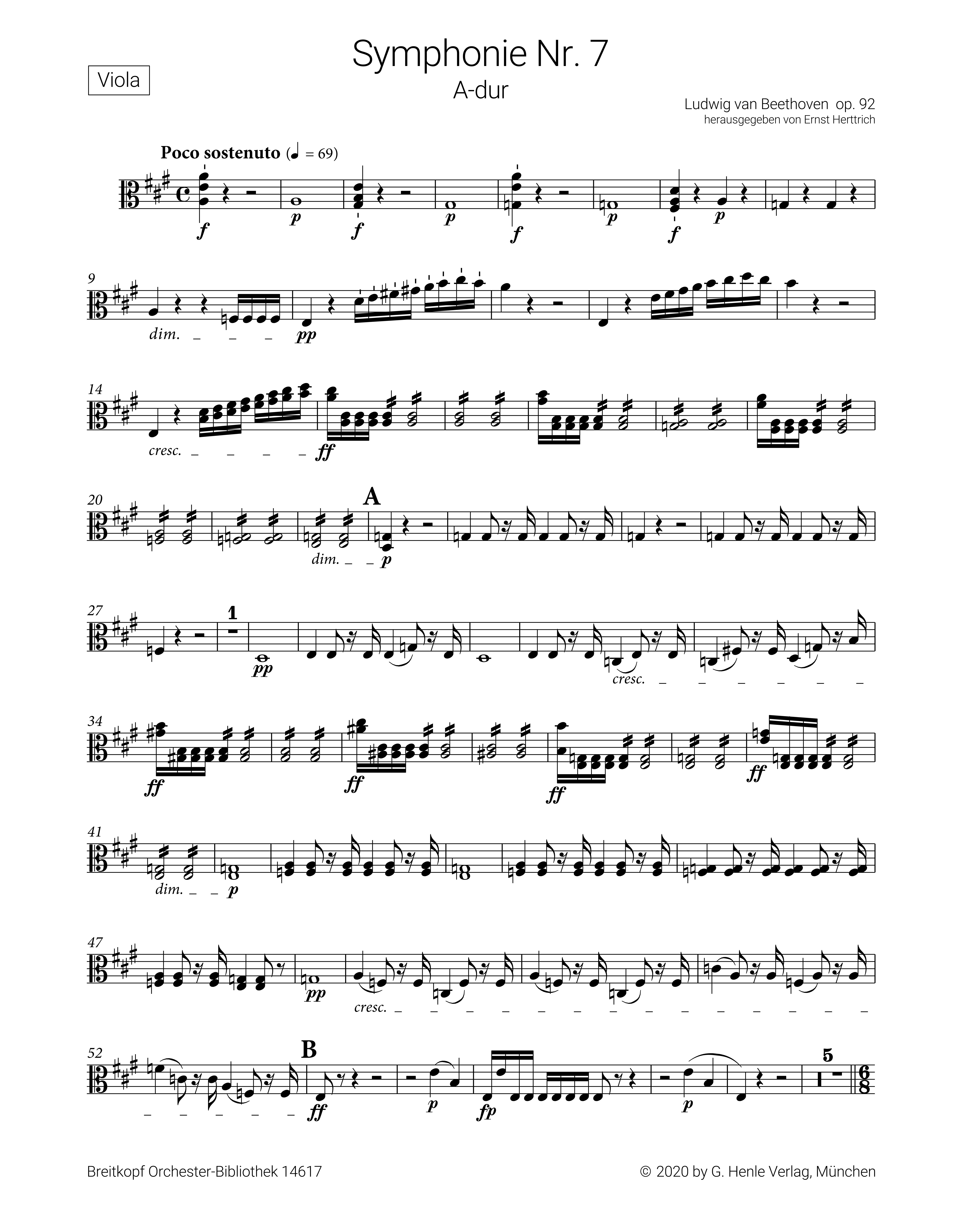 Sinfonie A-Dur Nr.7 op.92