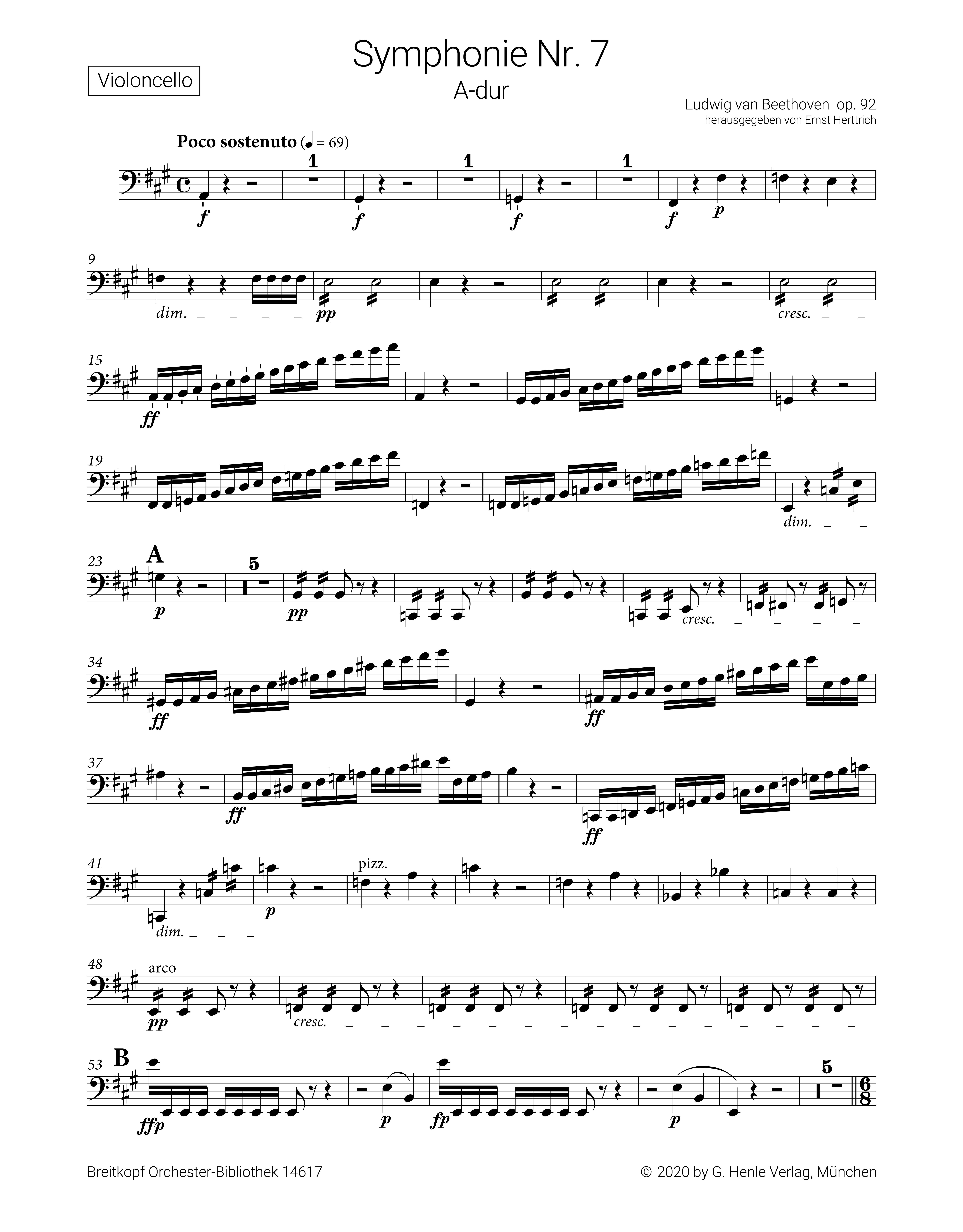 Sinfonie A-Dur Nr.7 op.92