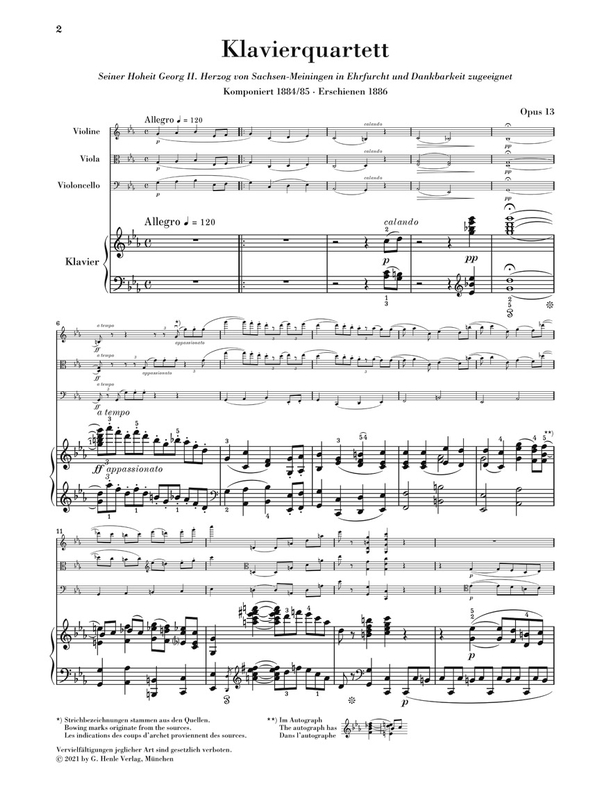 Klavierquartett c-moll op.13