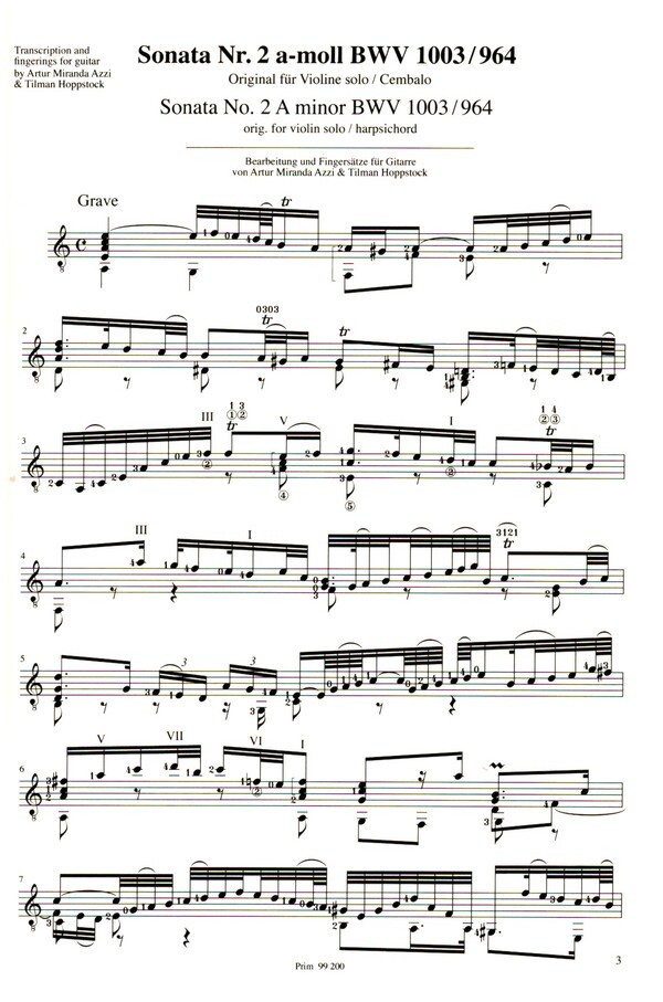 Violinsonata Nr.2 a-Moll BWV1003/964