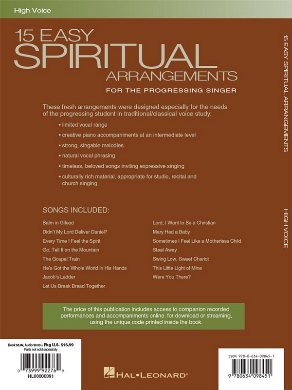 15 Easy Spiritual Arrangements (+CD)