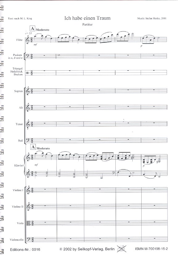 Ich habe einen Traum für gem Chor,