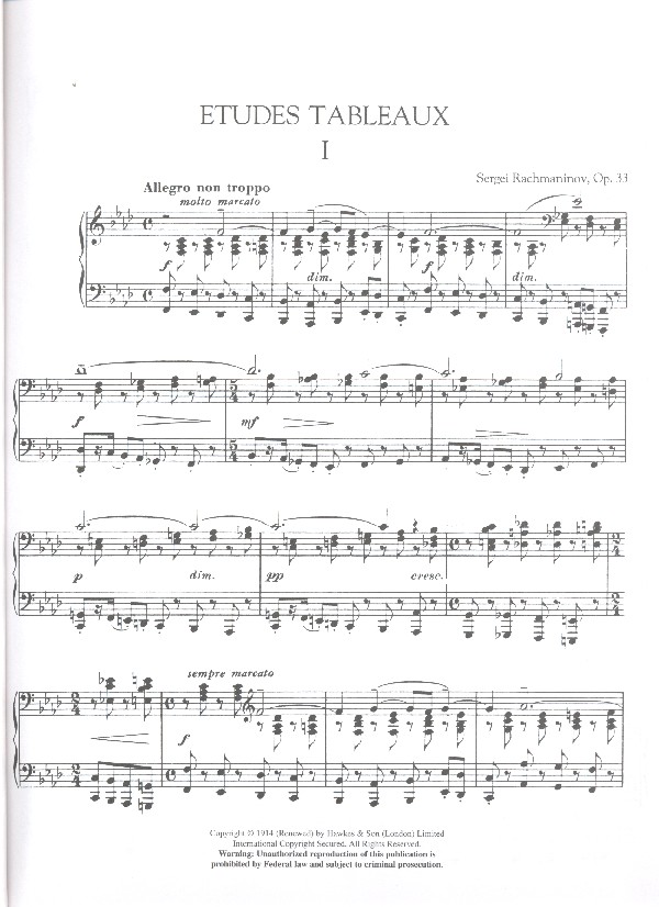 Etudes Tableaux op.33 and