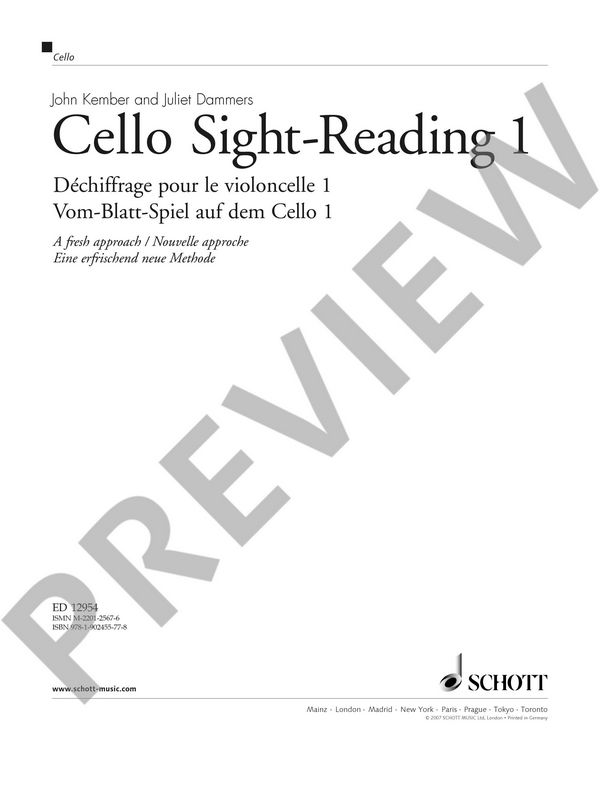 Cello Sight-Reading vol. 1 (dt/en/fr)