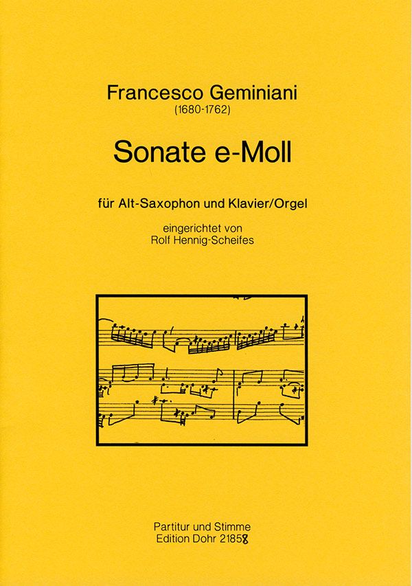 Sonate e-Moll für Altsaxophon und