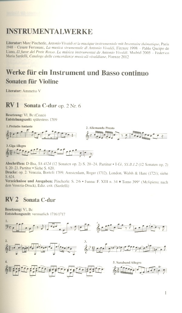 Antonio Vivaldi Thematisch-systematisches Verzeichnis seiner Werke (RV
