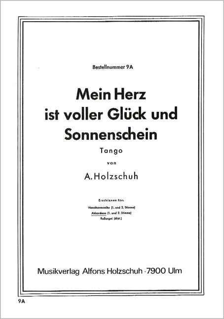 mein herz ist voller glück für 1-2 akkordeons