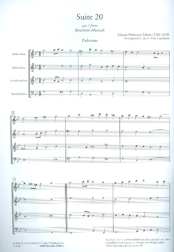 Suite Nr. 20 aus 'Banchetto musicale'
